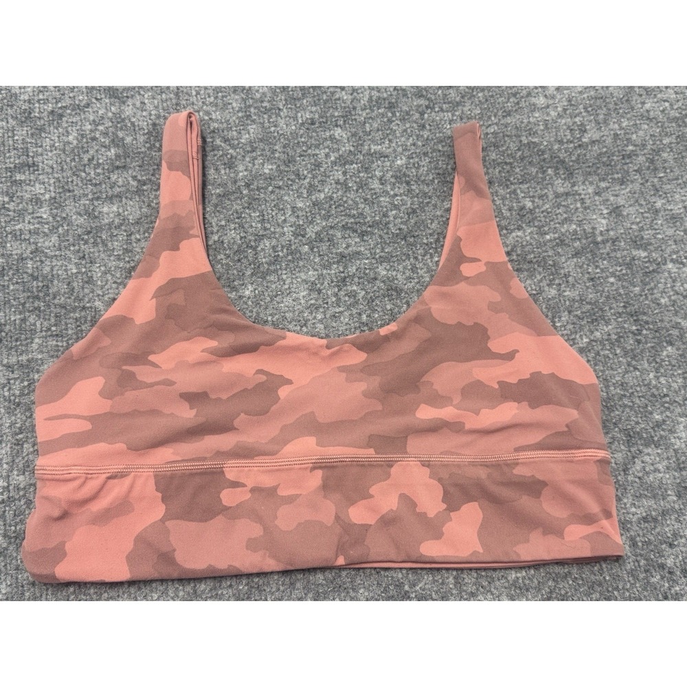 Lululemon Align Reversible Longline Sports Bra Pink Mauve Camo Yoga Size 12